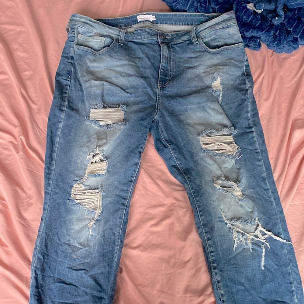 Ms. Cello women’s wide legged ripped jeans